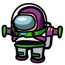 Among Us White Buzz Lightyear Character