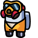 Among Us White Character in MIRA Hazmat Outfit