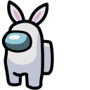 Among Us White Character Rabbit