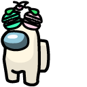 Among Us White Character with Macarons
