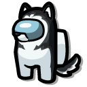 Among Us White Husky Character