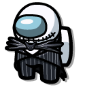 Among Us White Jack Skellington Character