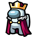 Among Us White King Character