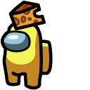 Among Us Yellow Character in Cheese Hat