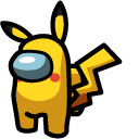 Among Us Yellow Character in Pikachu Outfit