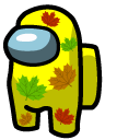 Among Us Yellow Character with Leaves