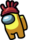 Among Us Yellow Impostor in Rubber Glove Hat Character