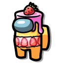 Among Us Yellow Strawberry Cake Character