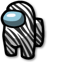 Among Us Zebra Character