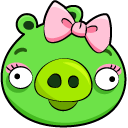 Angry Birds Female Pig and Pink Bow