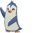 Animal Jam Penguin and Rare Penguin Plushie