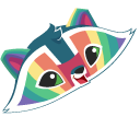 Animal Jam Raccoon and Rainbow Raccoon