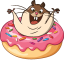 Cute Hamster with Donut