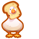 Goose with a Knife and a Slice of Bread