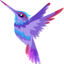 Hummingbird and Fuchsia Flower