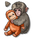 Monkey Punch with its Plush Toy