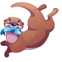Playful Otter with a Fish