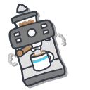 Tired Bugcat Capoo and a Coffee Machine