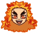 Chibi Demon Slayer Kyojuro Rengoku and Flame