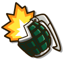 Chibi My Hero Academia Katsuki Bakugo and a Grenade