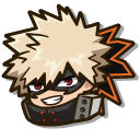 Chibi My Hero Academia Katsuki Bakugo and a Grenade