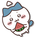 Chiikawa and Hachiware Eating Watermelon