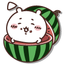Chiikawa and Hachiware Eating Watermelon