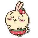 Chiikawa and Usagi in Apple and Strawberry Outfits
