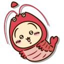 Chiikawa and Usagi in Lobster Costumes