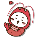 Chiikawa and Usagi in Lobster Costumes