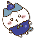 Chiikawa Hachiware and Shisa in Blueberry and Orange Costumes
