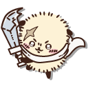 Kawaii Chiikawa Rakko with a Sword