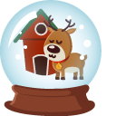 Christmas Deer and Snow Globe