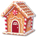 Christmas Gingerbread House and Candy Cane Cookie