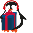 Christmas Penguin and Gift Box