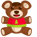 Christmas Presents Teddy Bear and Train Toy