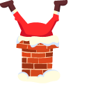 Christmas Santa Stuck in Chimney