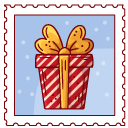Christmas Stamps with Gloves and Gift Box