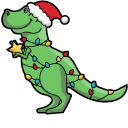 Christmas T-Rex Santa