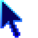 Dark and Glowing Blue Pixel