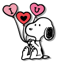 Peanuts Valentine's Day Snoopy with Balloons and Flowers