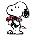 Peanuts Valentine's Day Snoopy with Balloons and Flowers