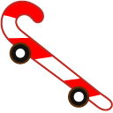 Cookie Run Skater Cookie and Cat Tail Candy Cane Board
