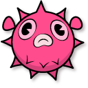 Cuphead Orange and Pink Pufferfish