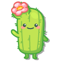 Cute Cactus with a Pink Flower