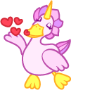 Cute Duck Unicorn Blow Kiss