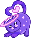 Cute Space Cat in Love