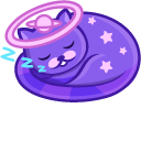 Cute Space Cat Sleeping