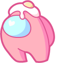 Cute Among Us Pink Character with Egg Hat