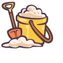 Cute Beach Umbrella with Ball and Sand Bucket with Shovel